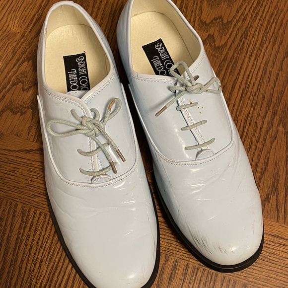 Baby Blue "Dumb and Dumber" novelty Tuxedo Shoes SIZE M (Size 8-9)  pre-owned - Picture 1 of 8